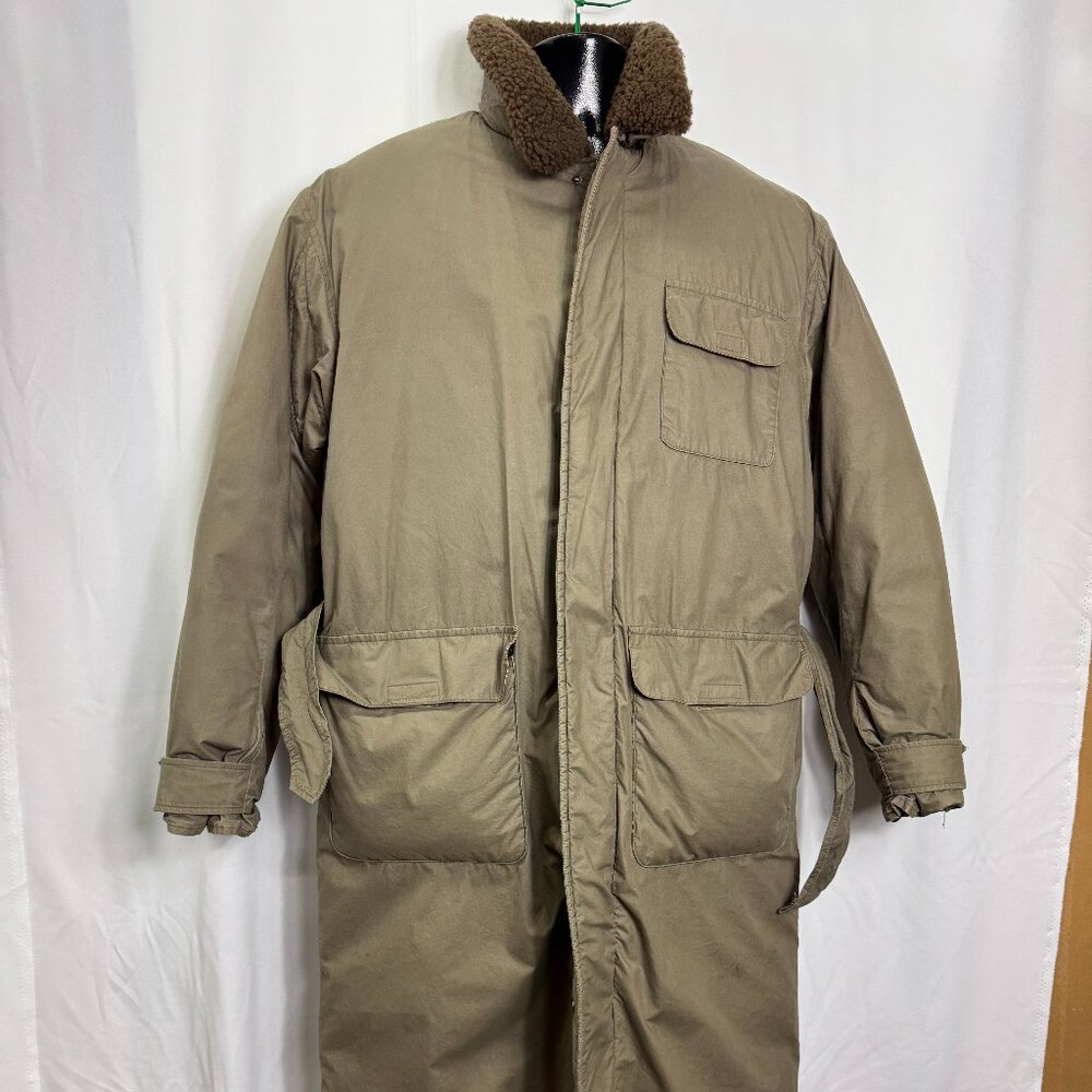 Chaps Down Puffer Jacket/Overcoat - Men's Size Medium - Quilted/Insulated -Khaki